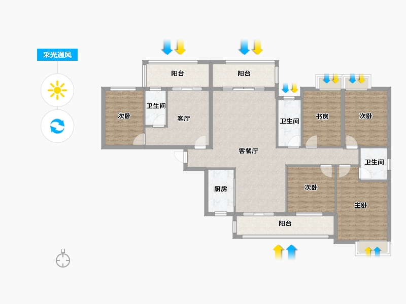 湖南省-邵阳市-邵阳城南1号南站公寓-150.98-户型库-采光通风