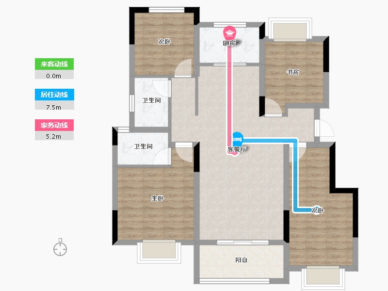 湖南省-长沙市-新城悦隽-100.72-户型库-动静线