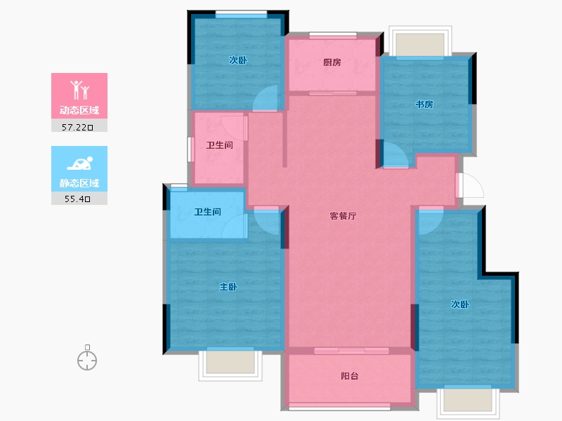 湖南省-长沙市-新城悦隽-100.72-户型库-动静分区