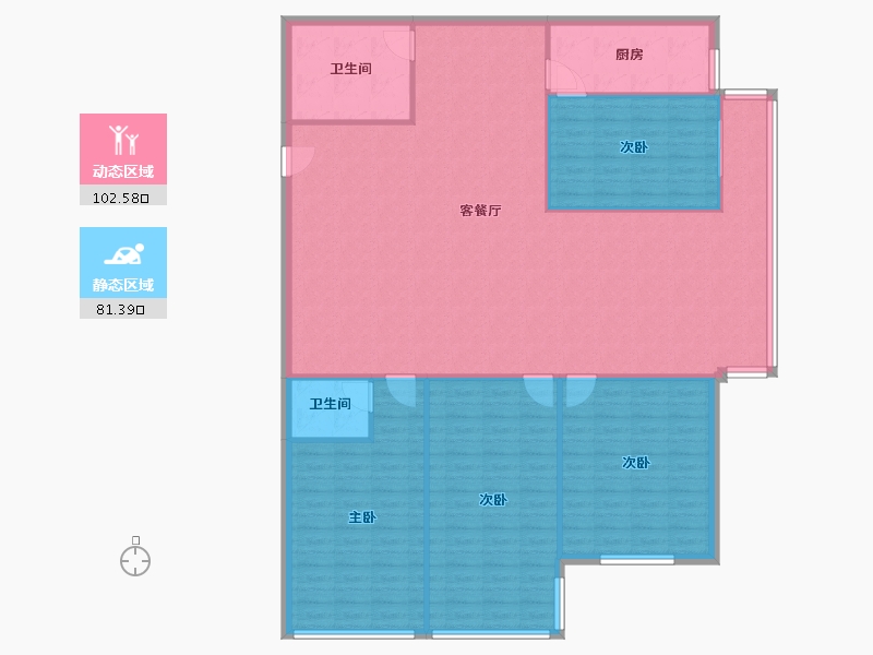 安徽省-合肥市-水晶苑小区(巢湖路)-170.00-户型库-动静分区