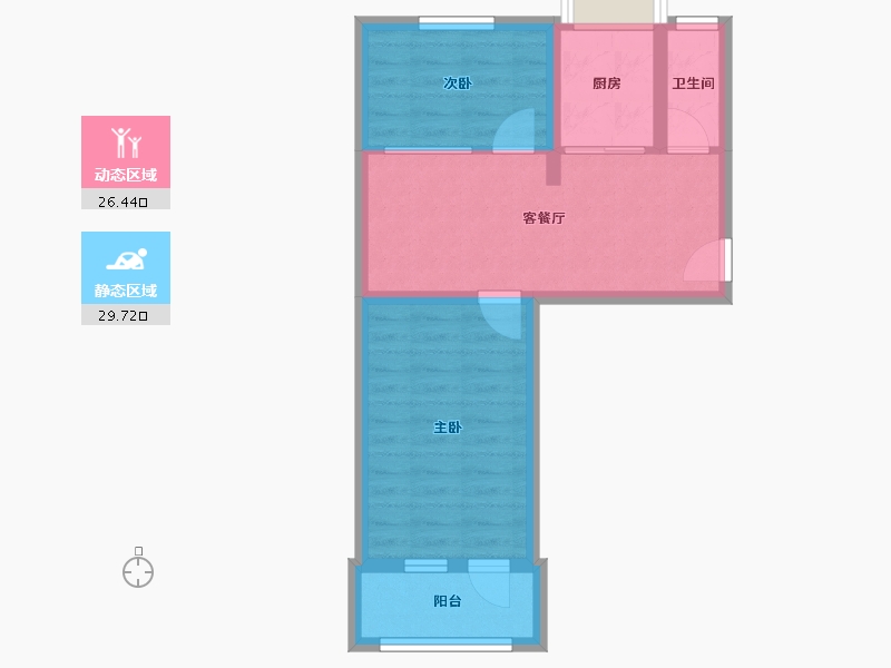 北京-北京市-昌平五街税务局宿舍-49.98-户型库-动静分区