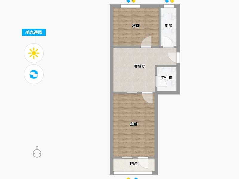 北京-北京市-志强南园-48.80-户型库-采光通风