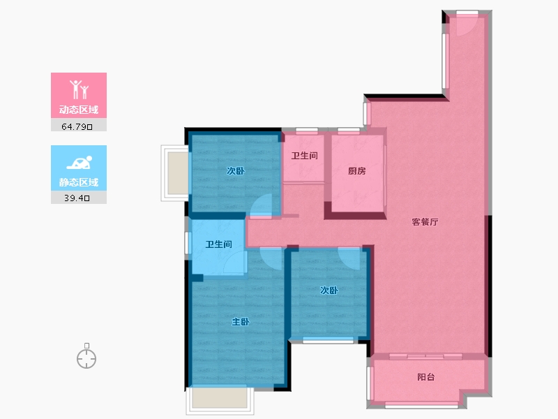 湖南省-郴州市-皇庭江山府-98.80-户型库-动静分区