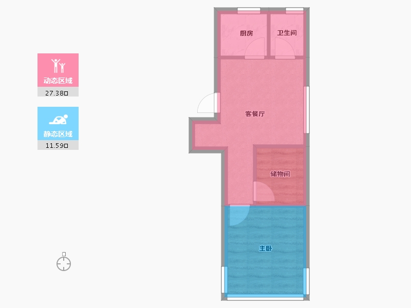 上海-上海市-罗阳七村-34.40-户型库-动静分区