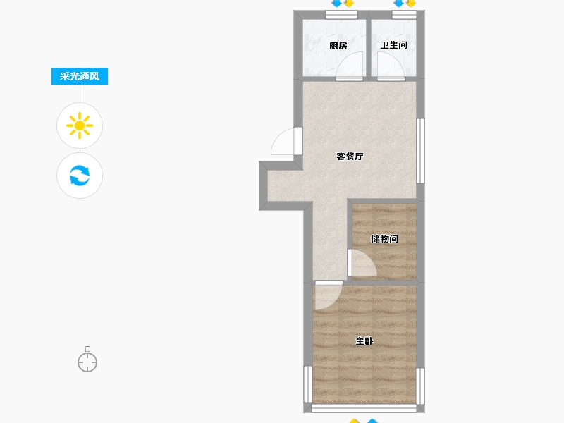 上海-上海市-罗阳七村-34.40-户型库-采光通风