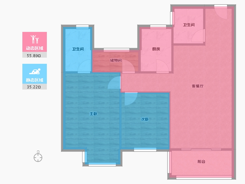 浙江省-绍兴市-润达锦秀河山-81.43-户型库-动静分区