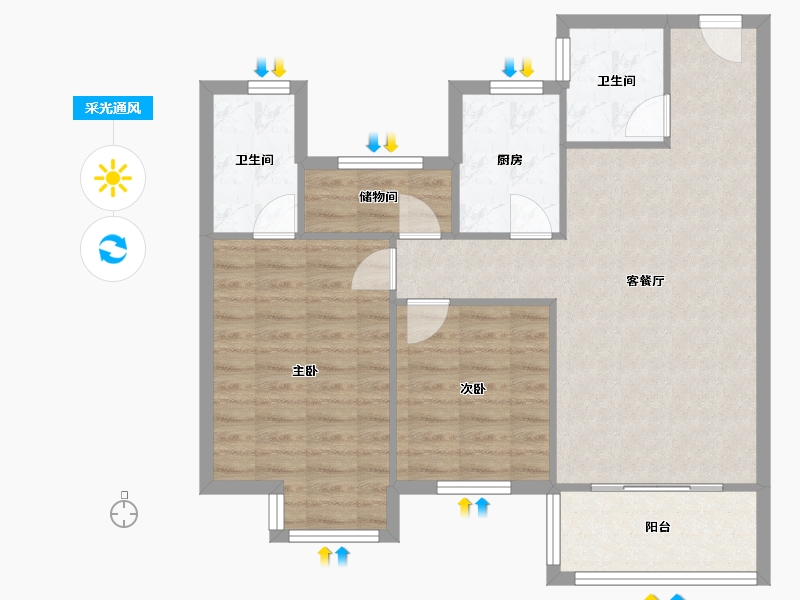 浙江省-绍兴市-润达锦秀河山-81.43-户型库-采光通风