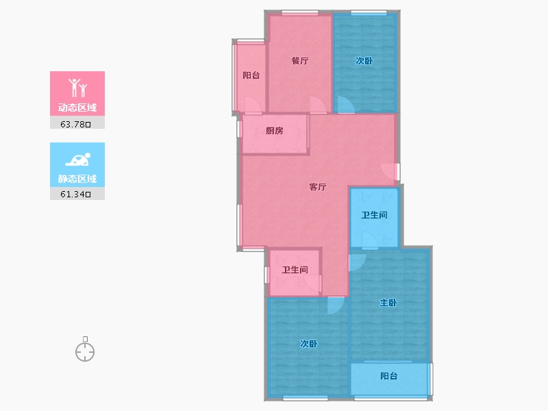 山东省-烟台市-新世界花园-114.15-户型库-动静分区