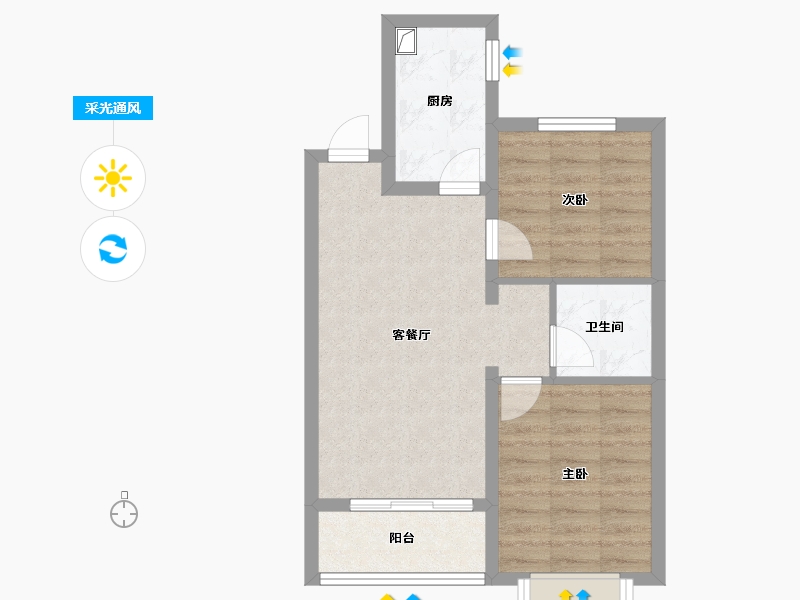 山西省-太原市-紫金龙城苑-63.19-户型库-采光通风