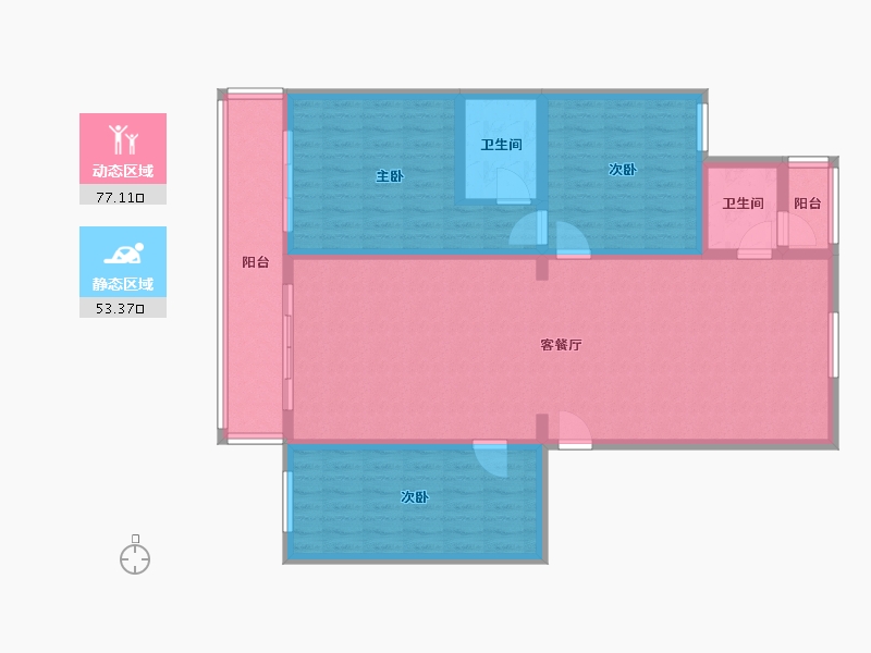 湖北省-武汉市-金鹤园-130.00-户型库-动静分区