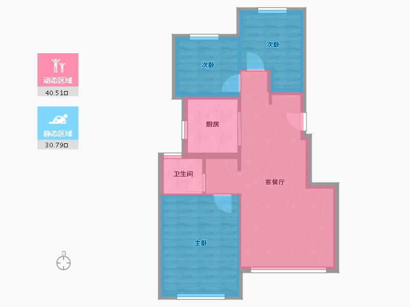 北京-北京市-中海学仕里-71.20-户型库-动静分区