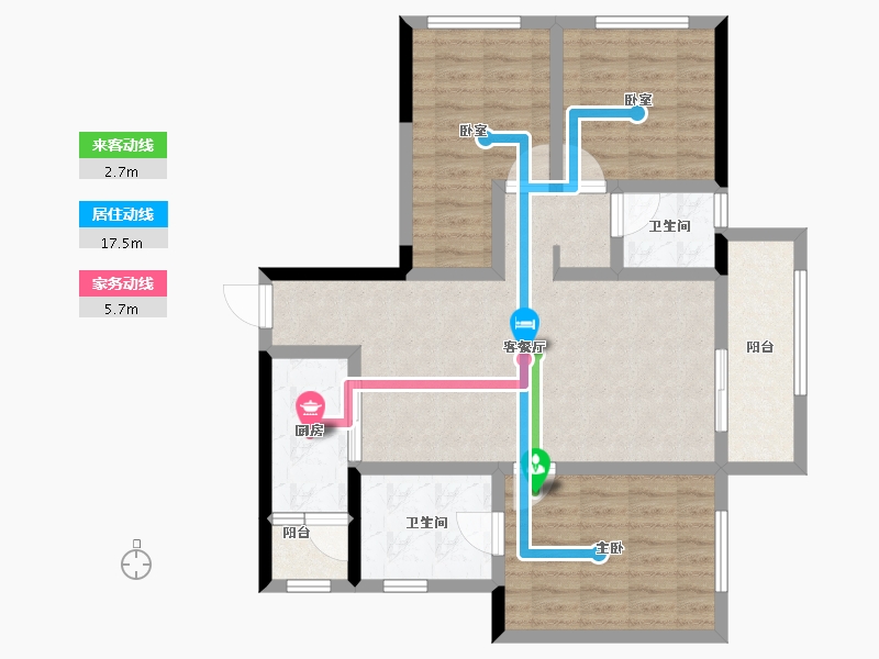 四川省-凉山彝族自治州-中致首院-76.80-户型库-动静线