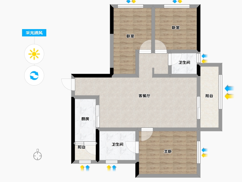 四川省-凉山彝族自治州-中致首院-76.80-户型库-采光通风