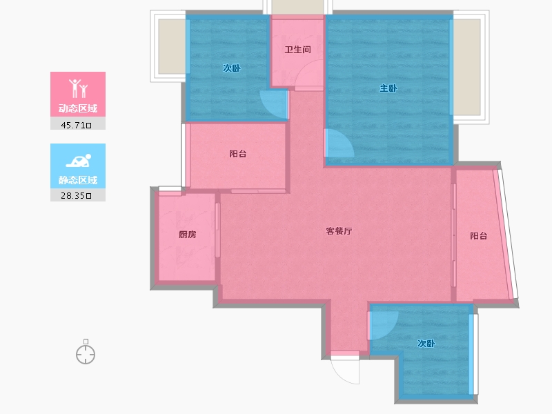 广西壮族自治区-南宁市-花样年华小区-72.00-户型库-动静分区