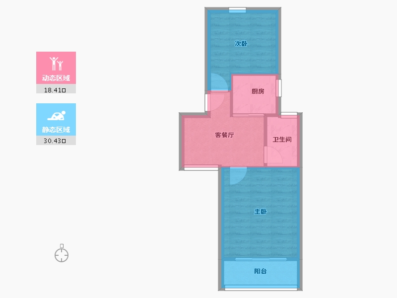 上海-上海市-呼玛一村-44.72-户型库-动静分区