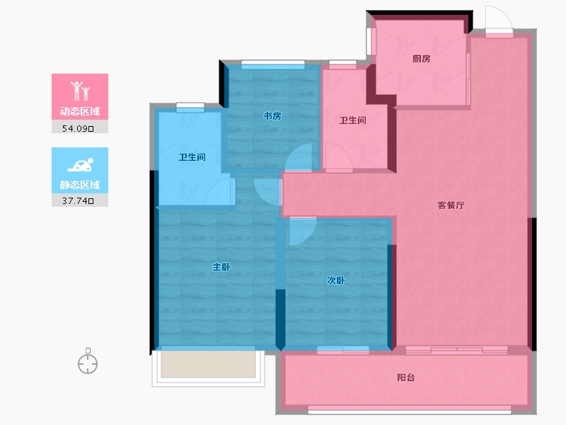 浙江省-台州市-未来悦-82.65-户型库-动静分区