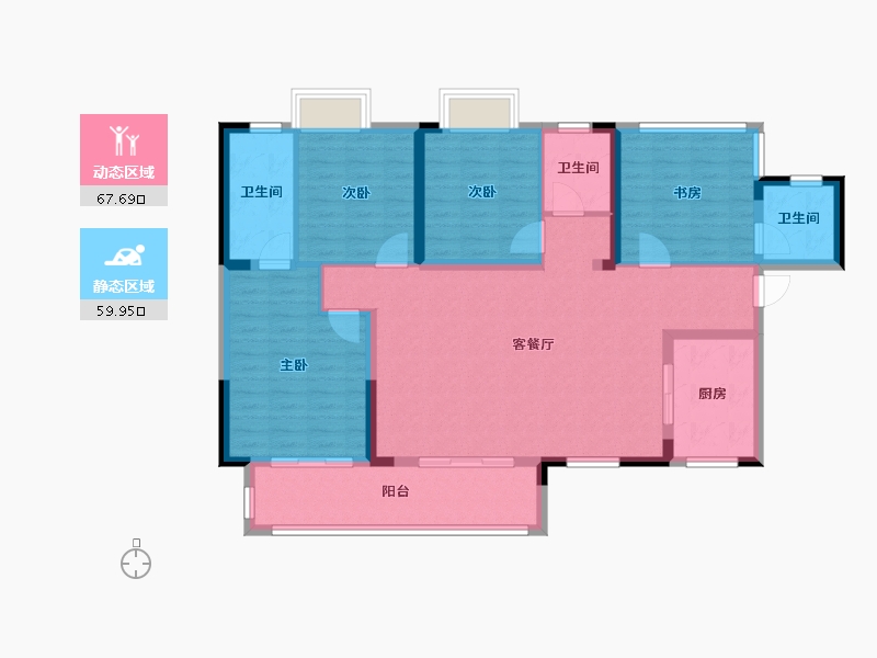 四川省-德阳市-敏捷翰林府-115.00-户型库-动静分区