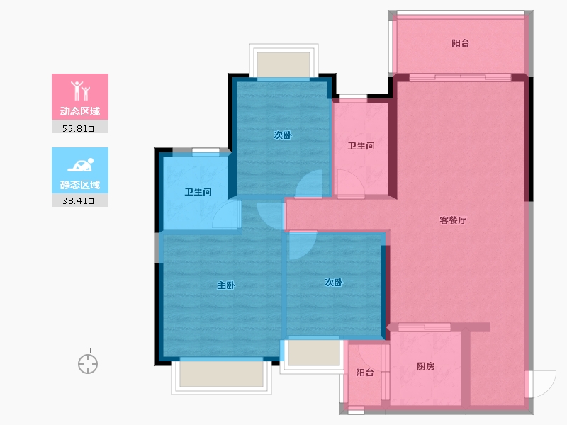 四川省-德阳市-优筑天府城-93.59-户型库-动静分区