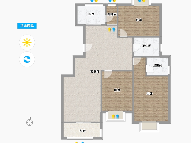 陕西省-西安市-智慧城-108.53-户型库-采光通风