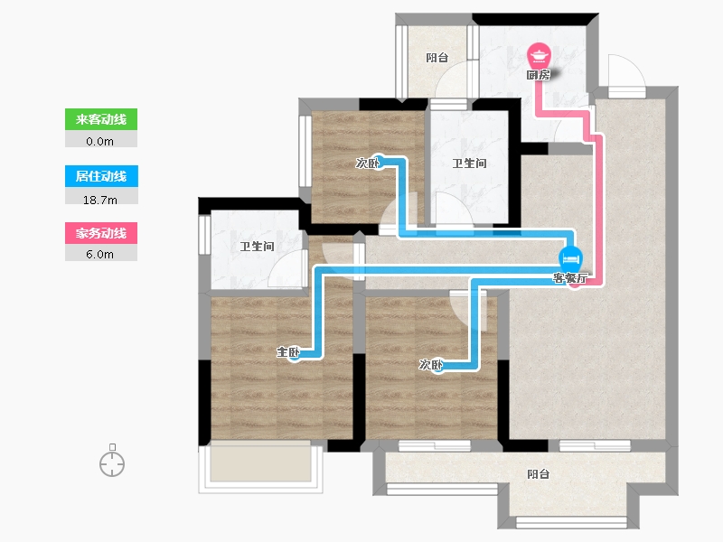 四川省-眉山市-德信眉州大院营销中心-72.80-户型库-动静线