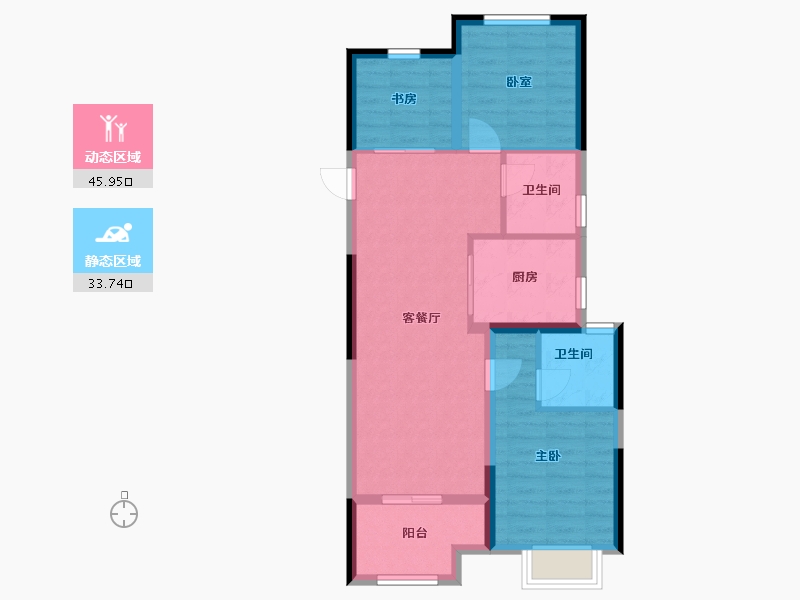 浙江省-杭州市-融创森与海之城-三区-80.80-户型库-动静分区