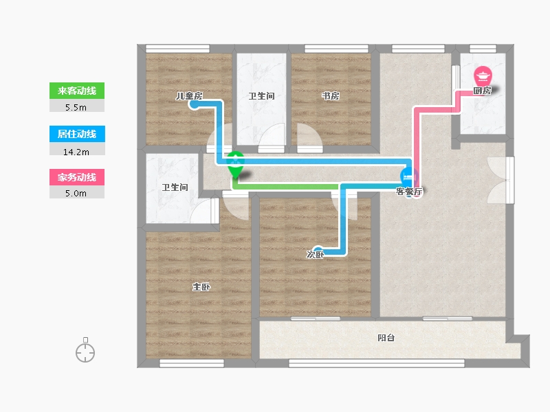 河南省-郑州市-正弘蓝堡湾-94.40-户型库-动静线