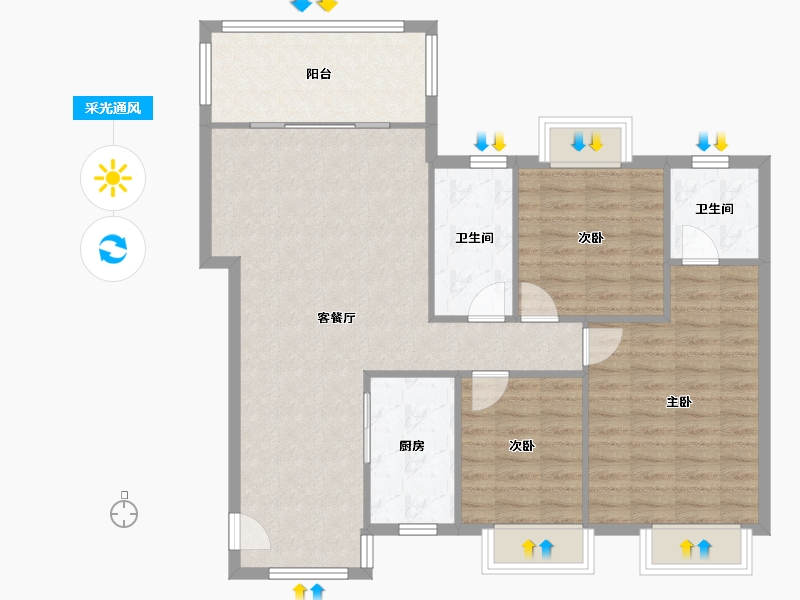 广东省-珠海市-岭秀城-97.00-户型库-采光通风