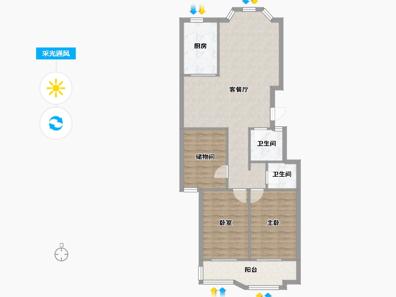 山东省-济南市-伟东新都二区-南区-145.00-户型库-采光通风