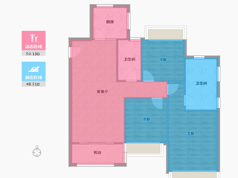 广西壮族自治区-柳州市-红星天悦-94.90-户型库-动静分区