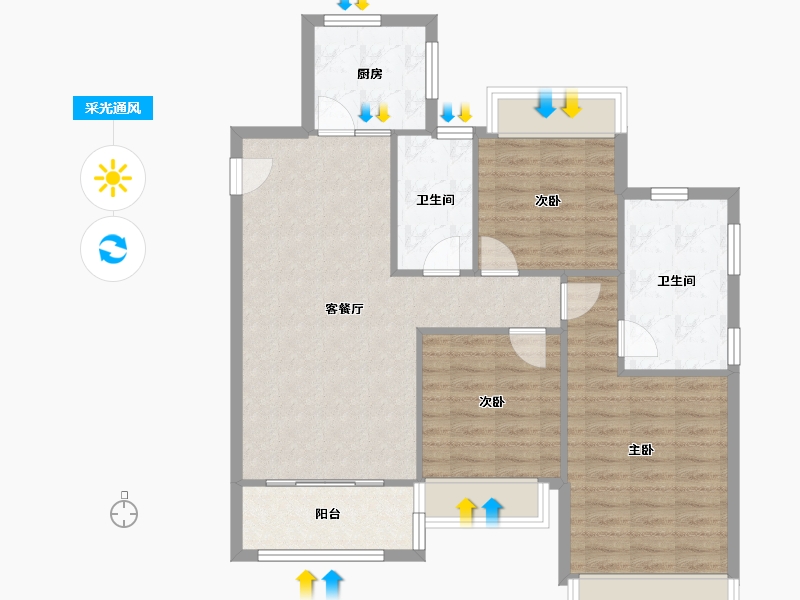 广西壮族自治区-柳州市-红星天悦-94.90-户型库-采光通风