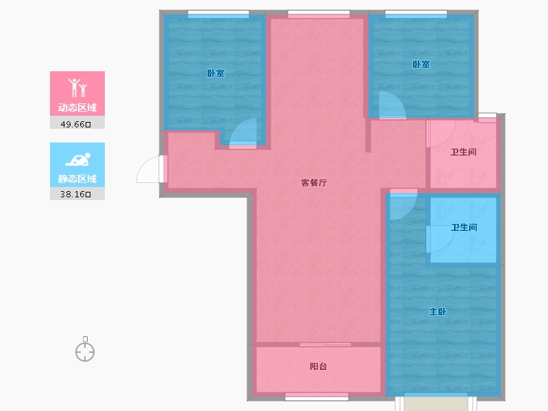 河北省-衡水市-尚臻圆小区-90.14-户型库-动静分区