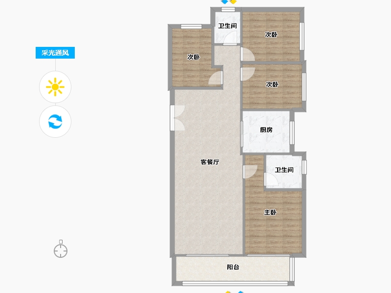 河南省-南阳市-建业贰号城邦-156.00-户型库-采光通风