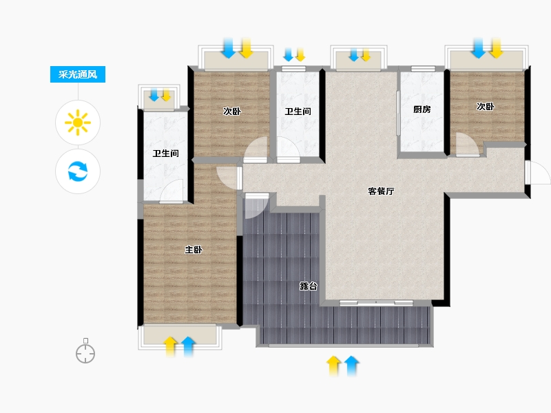 湖南省-长沙市-融创会展上东区-140.00-户型库-采光通风