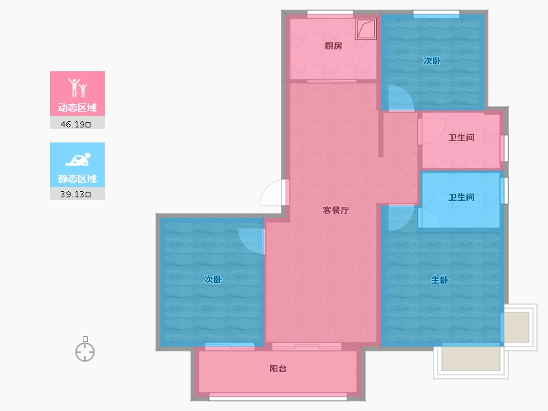 河北省-廊坊市-三叶公园-94.40-户型库-动静分区