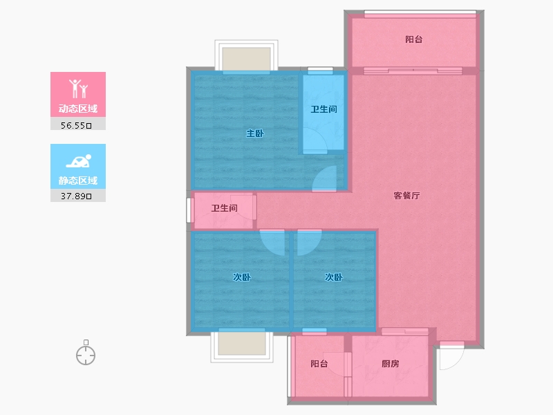 广东省-清远市-凯景新城-80.48-户型库-动静分区