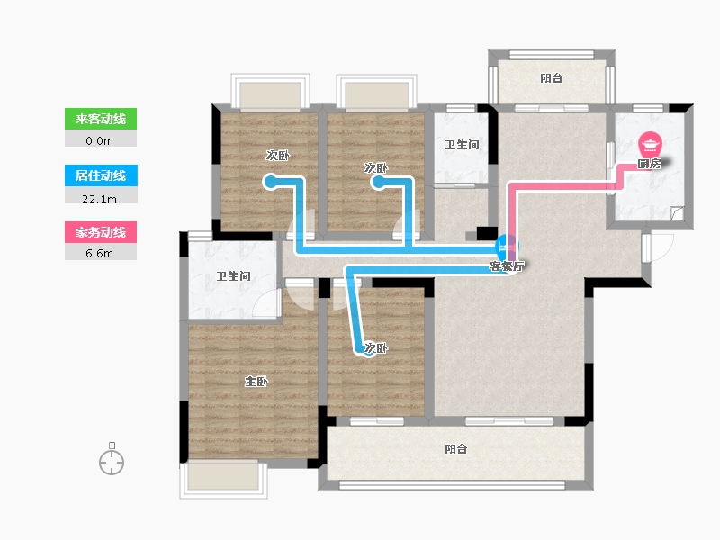 湖南省-湘潭市-大汉龙云台-119.20-户型库-动静线