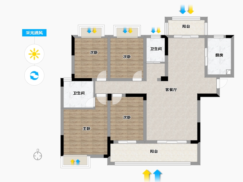 湖南省-湘潭市-大汉龙云台-119.20-户型库-采光通风