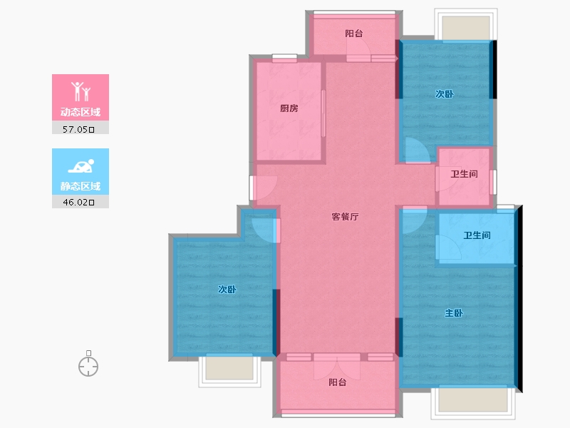 湖北省-襄阳市-汉江水畔-96.80-户型库-动静分区