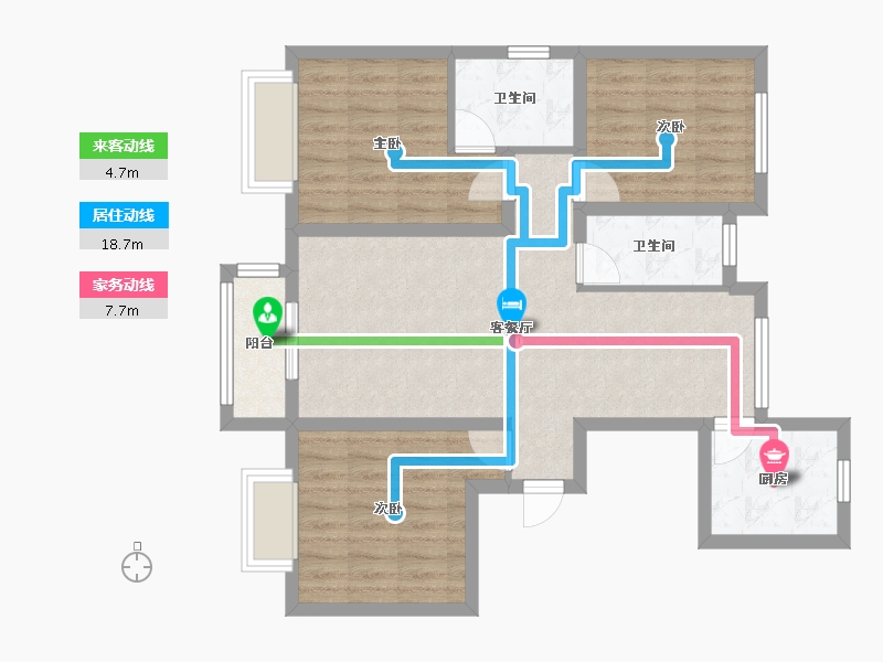 河北省-邢台市-东胜紫御兰庭-南区-88.90-户型库-动静线