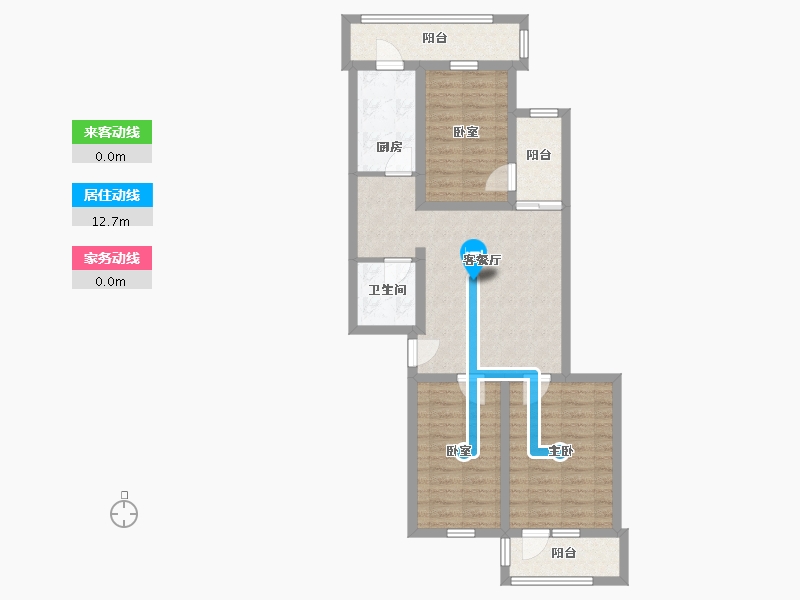 北京-北京市-玉桥南里小区-78.18-户型库-动静线