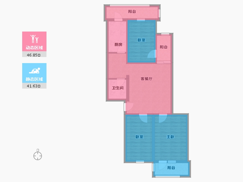 北京-北京市-玉桥南里小区-78.18-户型库-动静分区