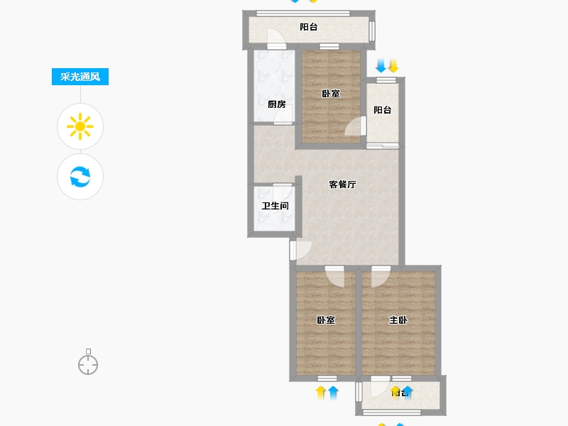 北京-北京市-玉桥南里小区-78.18-户型库-采光通风