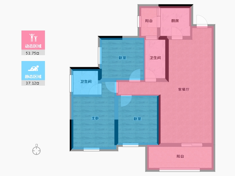 四川省-巴中市-阳光中心城-77.45-户型库-动静分区