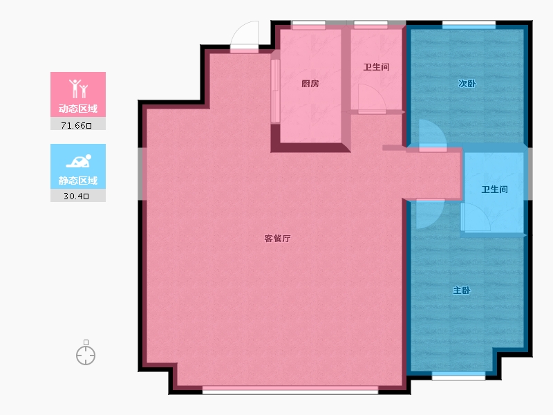 宁夏回族自治区-银川市-绿城·兰园-92.00-户型库-动静分区