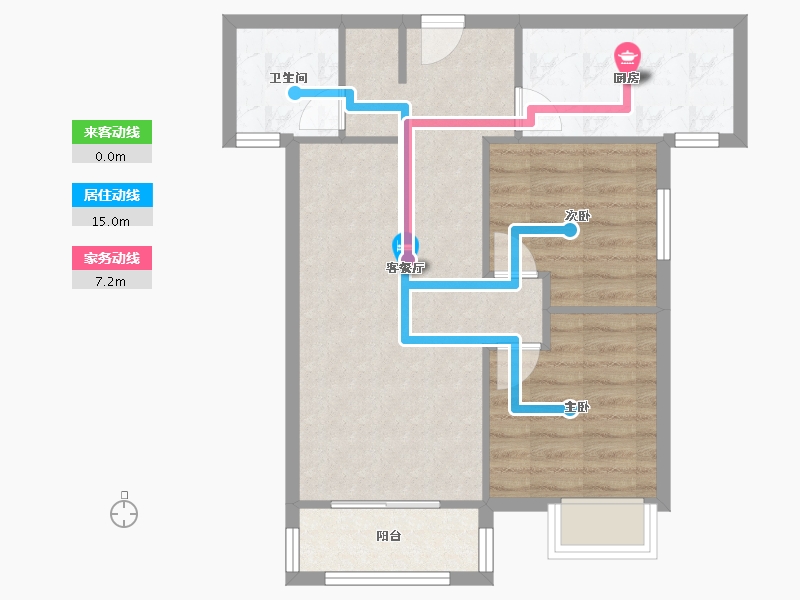 湖北省-武汉市-美联时光里-72.00-户型库-动静线