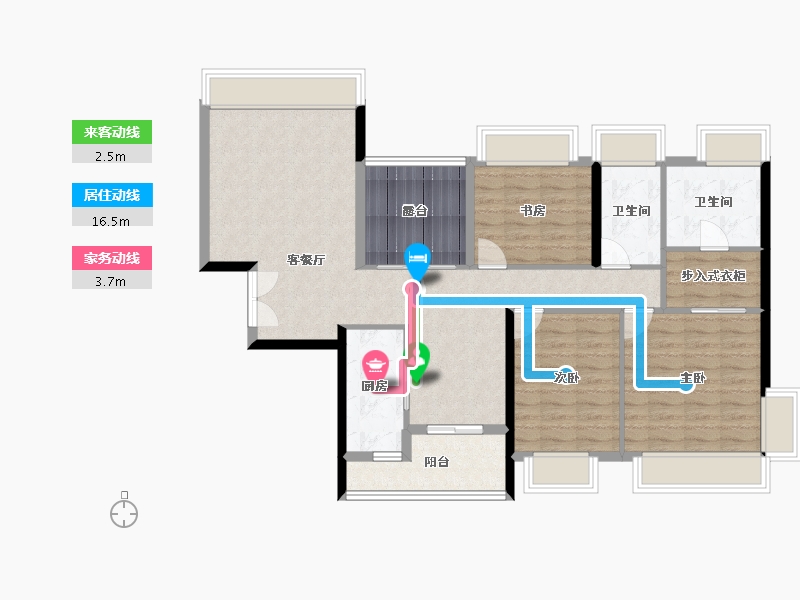 广东省-珠海市-华发新城-4期芳邻雅舍-111.20-户型库-动静线