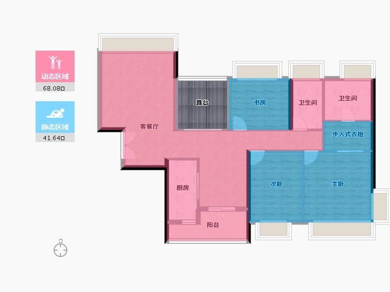 广东省-珠海市-华发新城-4期芳邻雅舍-111.20-户型库-动静分区