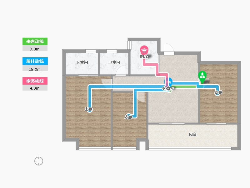 安徽省-安庆市-置地天玺三期-91.36-户型库-动静线