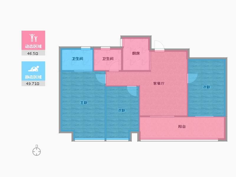 安徽省-安庆市-置地天玺三期-91.36-户型库-动静分区