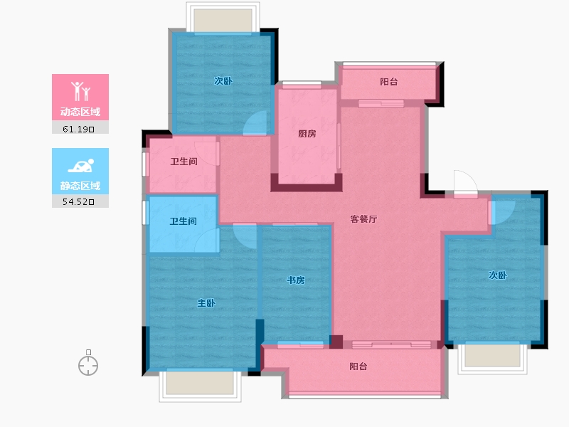 江西省-宜春市-天悦龙湖-103.60-户型库-动静分区